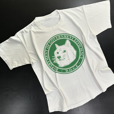 DEPARTMENT OF GOVERNMENT EFFICIENCY DOGE HEAVYWEIGHT WHITE T-SHIRT