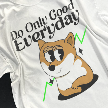 DO ONLY GOOD EVERYDAY *DOGE* HEAVYWEIGHT WHITE T-SHIRT