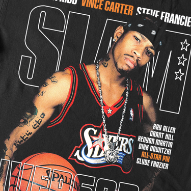 ALLEN IVERSON 'SLAM MAGAZINE' MAY 2000 COVER BLACK HEAVYWEIGHT T-SHIRT