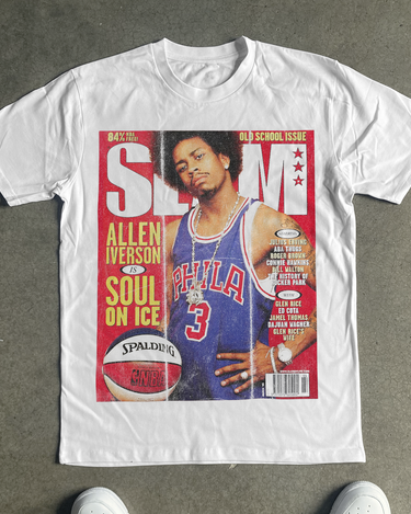 ALLEN IVERSON 'SLAM MAGAZINE' MARCH 99 COVER WHITE HEAVYWEIGHT T-SHIRT White S