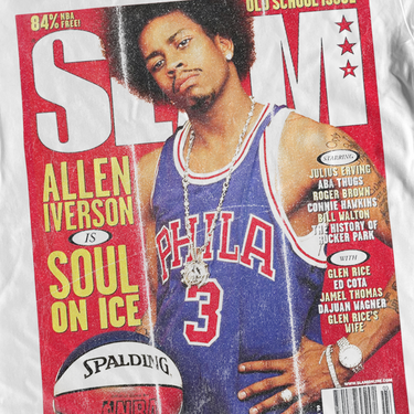 ALLEN IVERSON 'SLAM MAGAZINE' MARCH 99 COVER WHITE HEAVYWEIGHT T-SHIRT