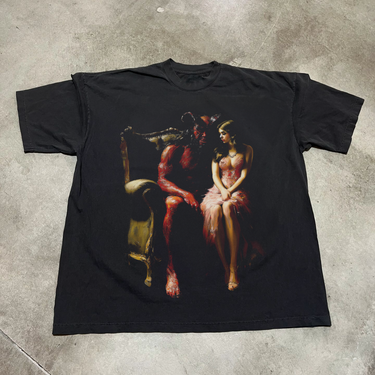 'ANGELS & DEVILS' HEAVYWEIGHT BLACK T-SHIRT