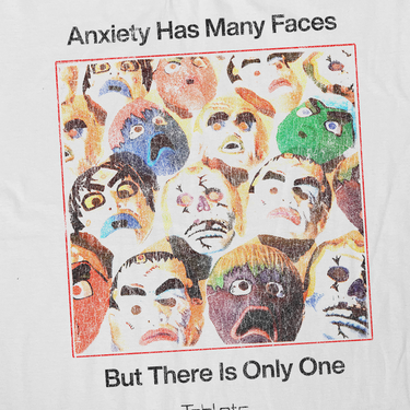 ANXIETY HAS MANY FACES WHITE HEAVYWEIGHT CUT-OFF T-SHIRT