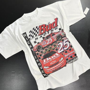 R1CKY CRAVEN BUD RACING HEAVYWEIGHT WHITE T-SHIRT