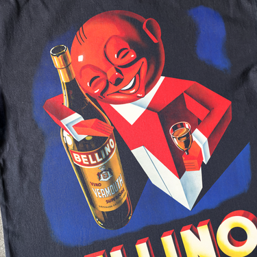 1920's 'BELLINO' WINE CUT-OFF BLACK T-SHIRT