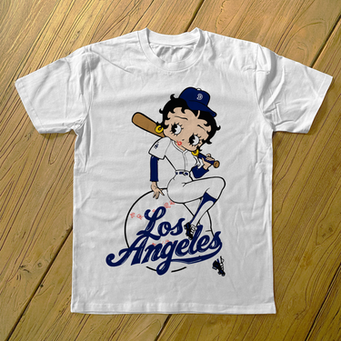 LA 'BETTY SLUGGER' HEAVYWEIGHT WHITE T-SHIRT