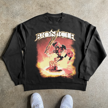 BIONICLE 'LAVA' TAHU BLACK CREWNECK