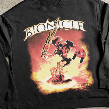 BIONICLE 'LAVA' TAHU BLACK CREWNECK