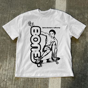 RARE 90s 'BONES BRIGADE' SANTA BARBARA WHITE SKATE T-SHIRT