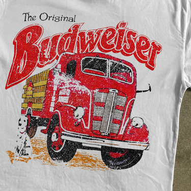 BUDWEISER 'FIRE TRUCK' HEAVYWEIGHT WHITE T-SHIRT