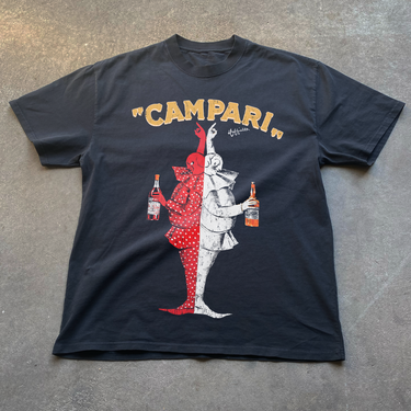 1921 'CAMPARI CLOWNS' VINTAGE POSTER HEAVYWEIGHT BLACK T-SHIRT