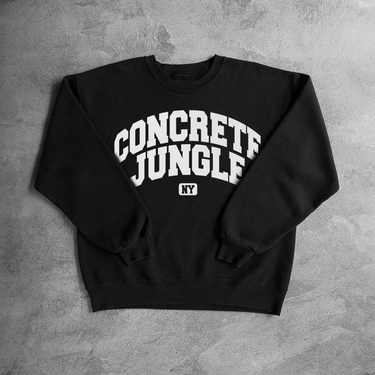 NY 'CONCRETE JUNGLE' COLLEGE BLACK CREWNECK