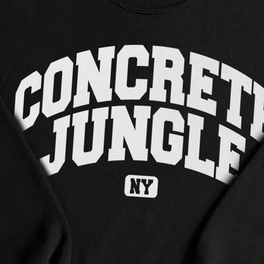 NY 'CONCRETE JUNGLE' COLLEGE BLACK CREWNECK