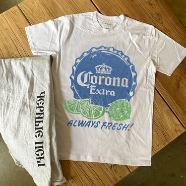 CORONA EXTRA ALWAYS FRESH HEAVYWEIGHT WHITE T-SHIRT