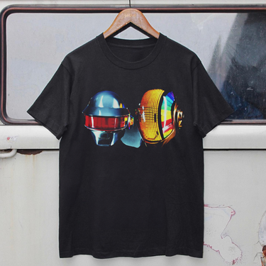 00s DAFT PUNK 'HAPPY' HEAVYWEIGHT BLACK T-SHIRT