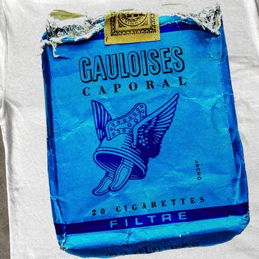 'GAULOISES CIGARETTES' BOX HEAVYWEIGHT WHITE T-SHIRT