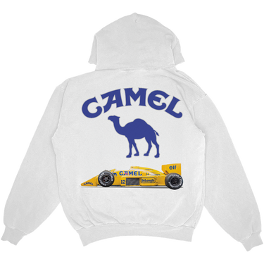 CAMEL F1 HEAVY WEIGHT PULLOVER HOODIE WHITE