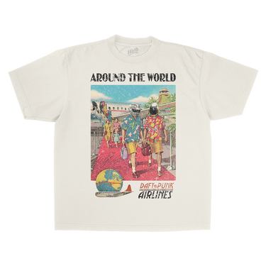 DAFT PUNK AROUND THE WORLD OFF WHITE T-SHIRT