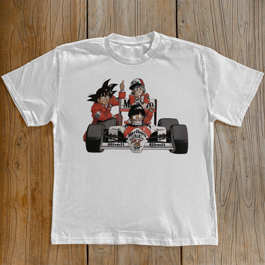 DRAGONBALL Z F1 WHITE HEAVY WEIGHT T-SHIRT