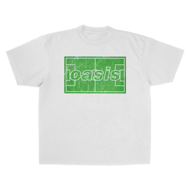 OASIS FOOTBALL PITCH WHITE HEAVY WEIGHT T-SHIRT