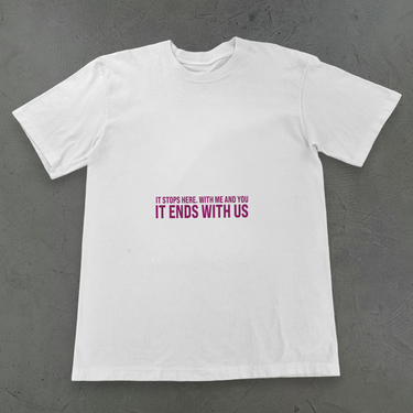 'IT E.N.D.S. WITH US' NOVEL PROMO HEAVYWEIGHT WHITE T-SHIRT