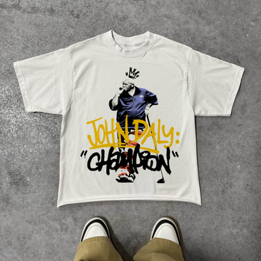 JOHN DALY 'CHAMPION' HEAVYWEIGHT WHITE T-SHIRT