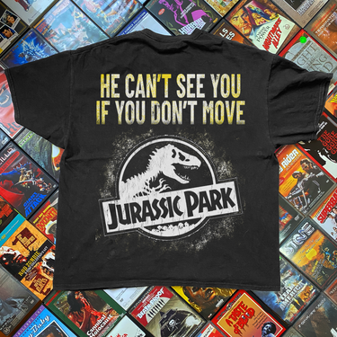 CLASSIC JURASSIC PARK 'DON'T MOVE' PROMO BLACK T-SHIRT