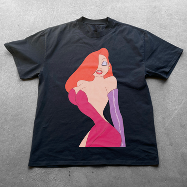 'MRS. RABBIT' HEAVYWEIGHT BLACK T-SHIRT