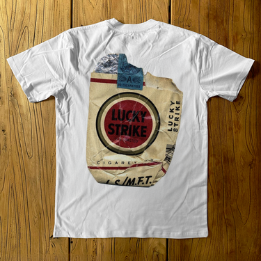 LUCKY STRIKE 'PATTERSON' WHITE HEAVYWEIGHT T-SHIRT