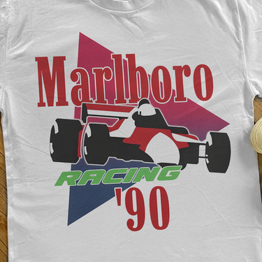 MARLBORO RACING '90 HEAVYWEIGHT WHITE T-SHIRT