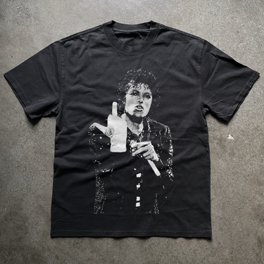 'MJ FINGER' HEAVYWEIGHT BLACK T-SHIRT