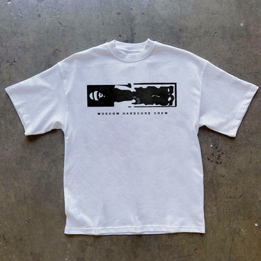 'MOSCOW HARDCORE CREW' HEAVYWEIGHT WHITE T-SHIRT