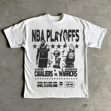 2016 'NBA PLAYOFFS' HEAVYWEIGHT TITLE CARD T-SHIRT