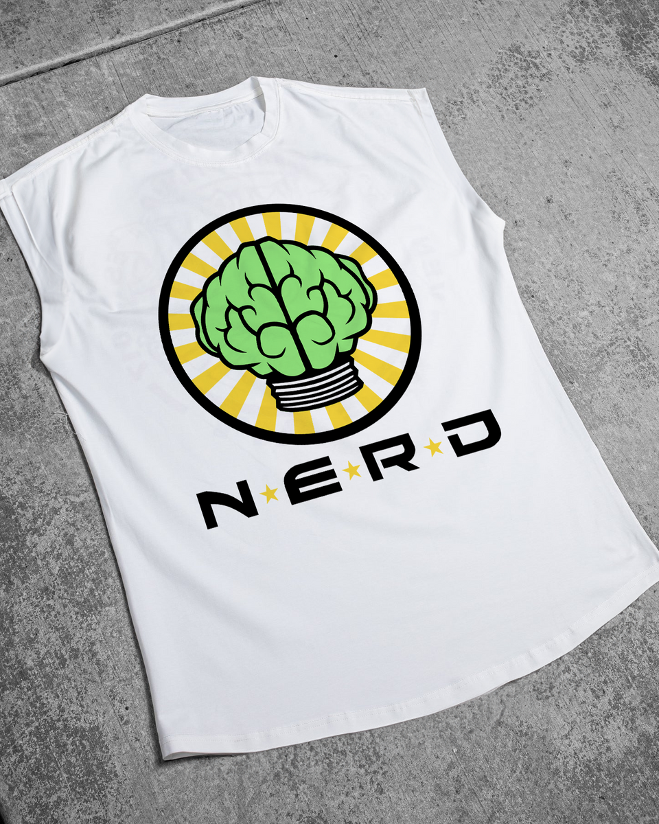 Brain Merch Retro N.E.R.D. '02 Merch 'Brain Logo' Cut-Off White T-Shirt – AOCTW