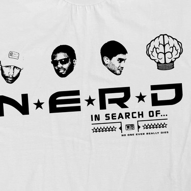 VINTAGE N.E.R.D 2002 'IN SEARCH OF' MERCH HEAVYWEIGHT WHITE CUT-OFF T-SHIRT