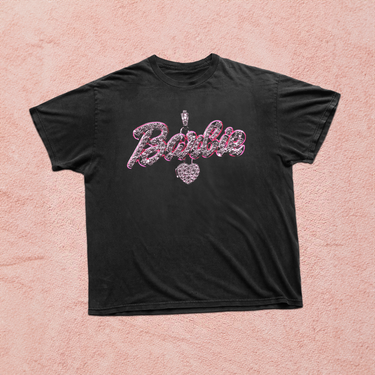 ROMANS REVENGE 'PINK DIAMONDS' HEAVYWEIGHT BLACK T-SHIRT