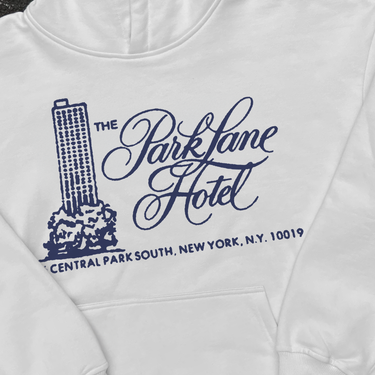 'PARK LANE HOTEL' NEW YORK WHITE HOODIE