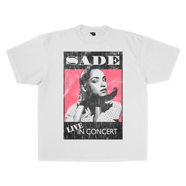 SADE WHITE HEAVY WEIGHT T-SHIRT