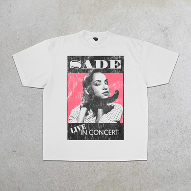 SADE WHITE HEAVY WEIGHT T-SHIRT