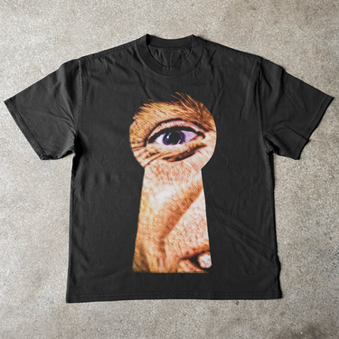 'PEEPING TOM' HEAVYWEIGHT BLACK T-SHIRT