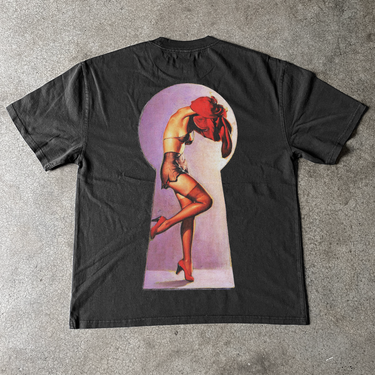 'PEEPING TOM' HEAVYWEIGHT BLACK T-SHIRT