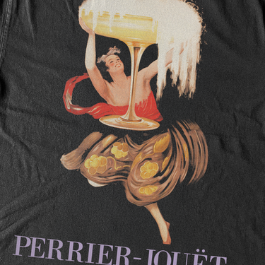 PERRIER-JOUET CHAMPAGNE 'COUPE' HEAVYWEIGHT BLACK T-SHIRT