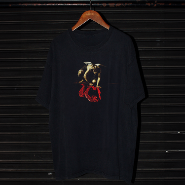 'Lucifer Was Once An Angel' Heavyweight Black T-Shirt