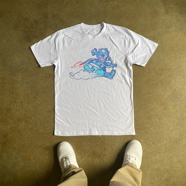 RETRO HONDA MASCOT WHITE WHITE HEAVY WEIGHT TEE