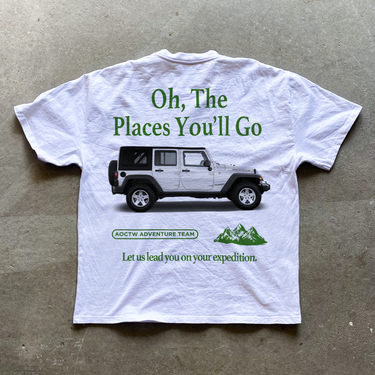 'OH, THE PLACES YOU'LL GO' HEAVYWEIGHT WHITE T-SHIRT