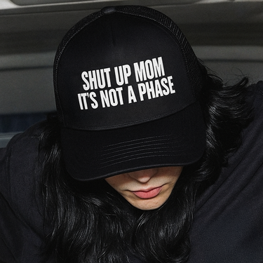 'SHUT UP MOM' BLACK FOAM TRUCKER HAT