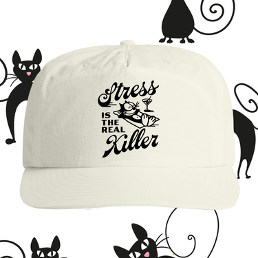 STRESS IS THE REAL KILLER CREAM WHITE SURF CAP