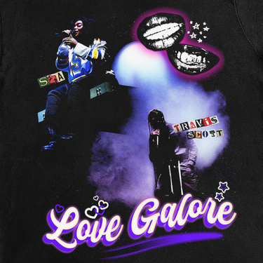 SOS 'LOVE GALORE' HEAVYWEIGHT BLACK T-SHIRT