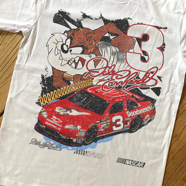 TASMANIAN DEVIL DALE EARNHARDT NASCAR HEAVYWEIGHT WHITE T-SHIRT