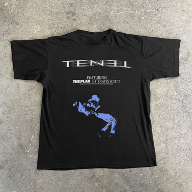 TENET 2020 'THE PLAN' PROMO HEAVYWEIGHT BLACK T-SHIRT